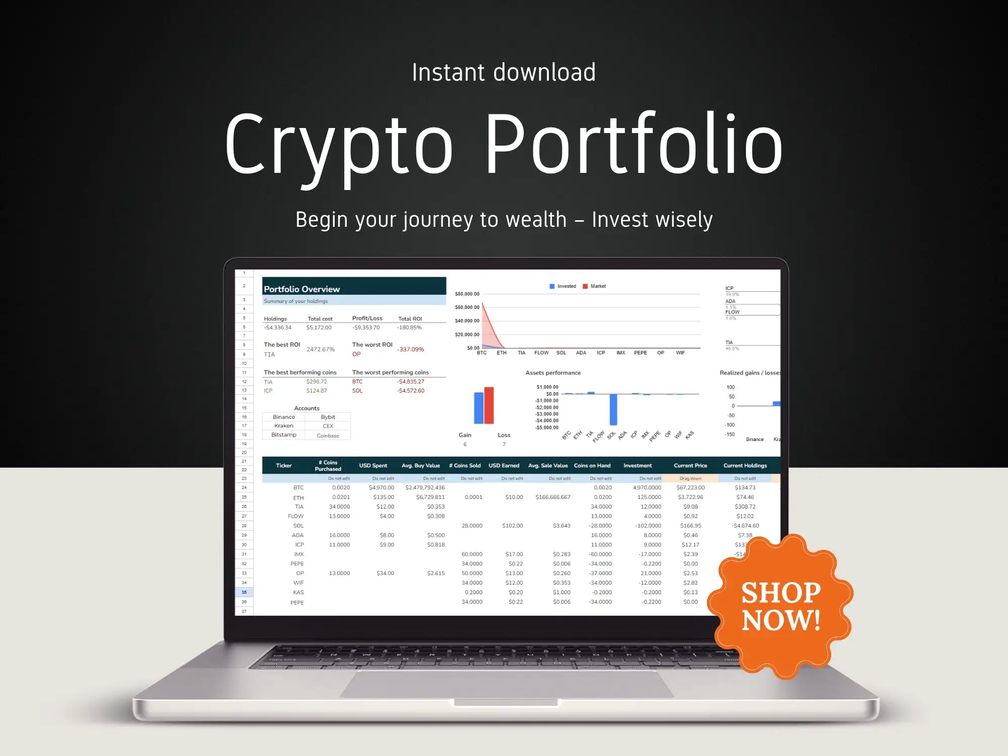 Automated Crypto Portfolio Tracker | Google Sheets – CraftedCharts
