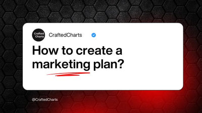 "How to create a marketing plan" text on a white and black background