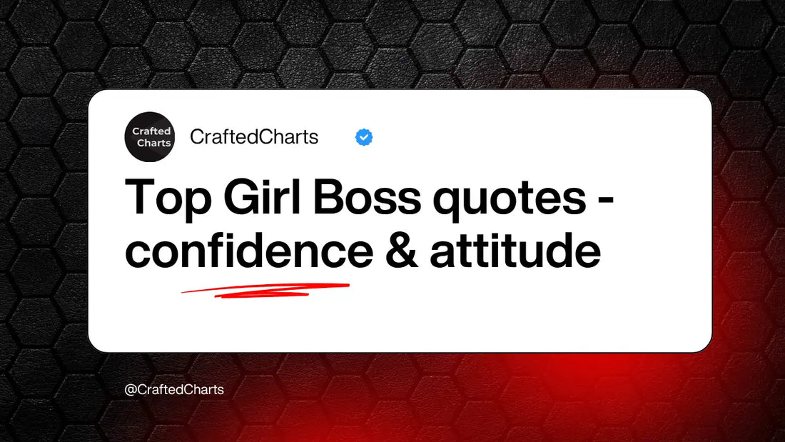 Top girl boss quotes - confidence and attitude text on black and white background