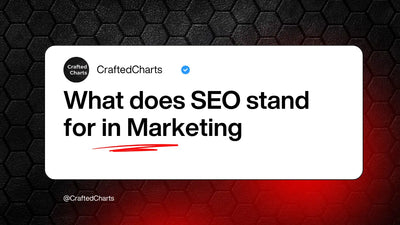 "What does SEO stand for in Marketing" text on a red and black background