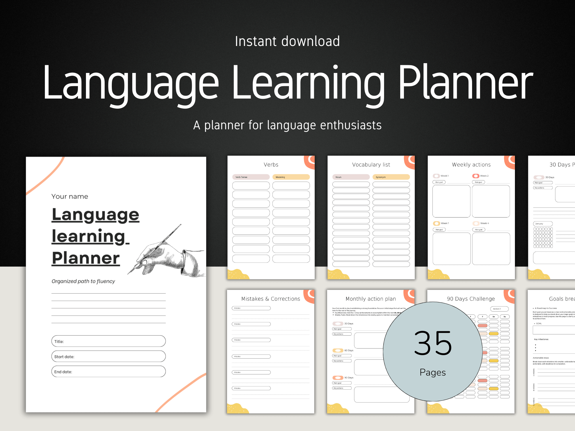 Language learning templates