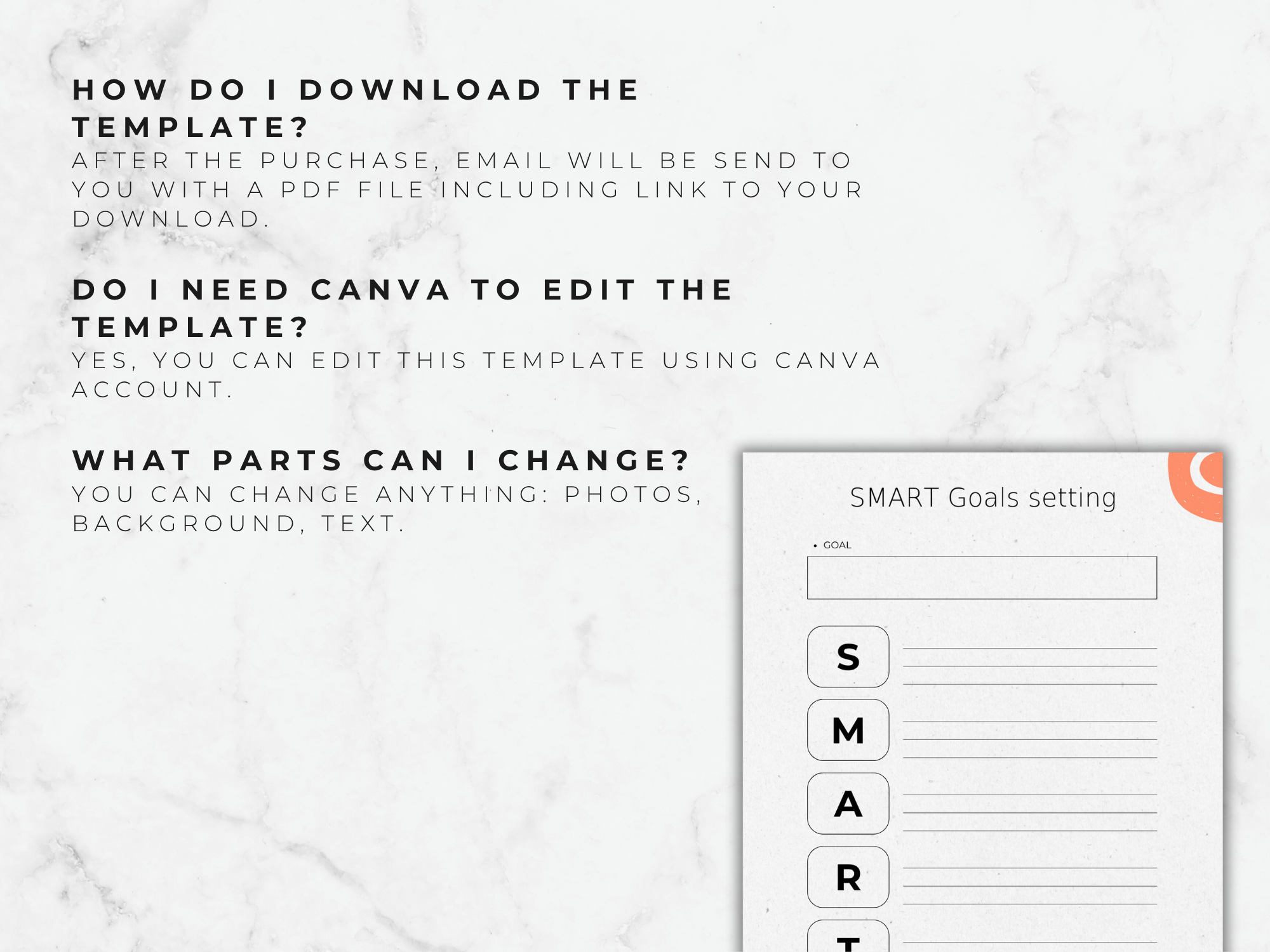 SMART Goals Worksheet Template PDF | Goal Setting Printable