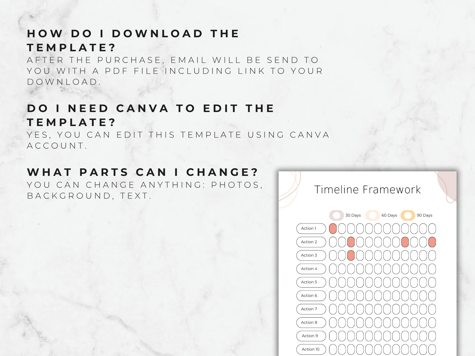 30 60 90 Day Challenge Template: Goal & Habit Tracker (Canva, A4/US Letter)