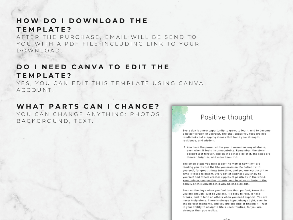 Printable Mental Health Journal Template | Self-Care & Therapy Workbook PDF