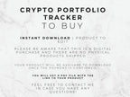 Text on a marble background about a crypto portfolio tracker for download
