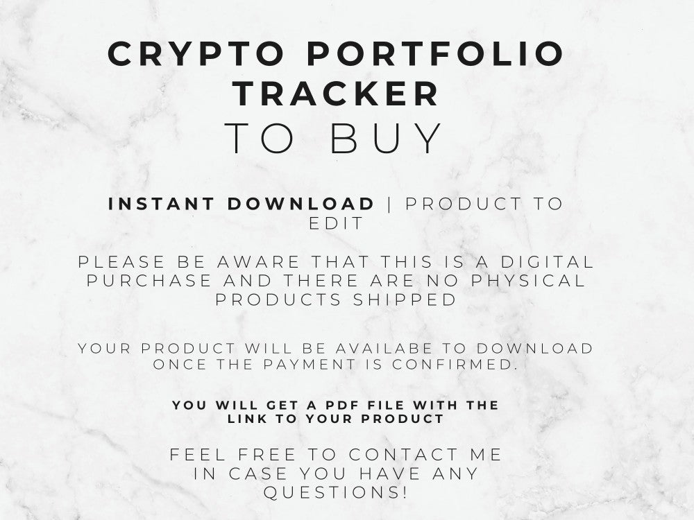 Text on a marble background about a crypto portfolio tracker for download