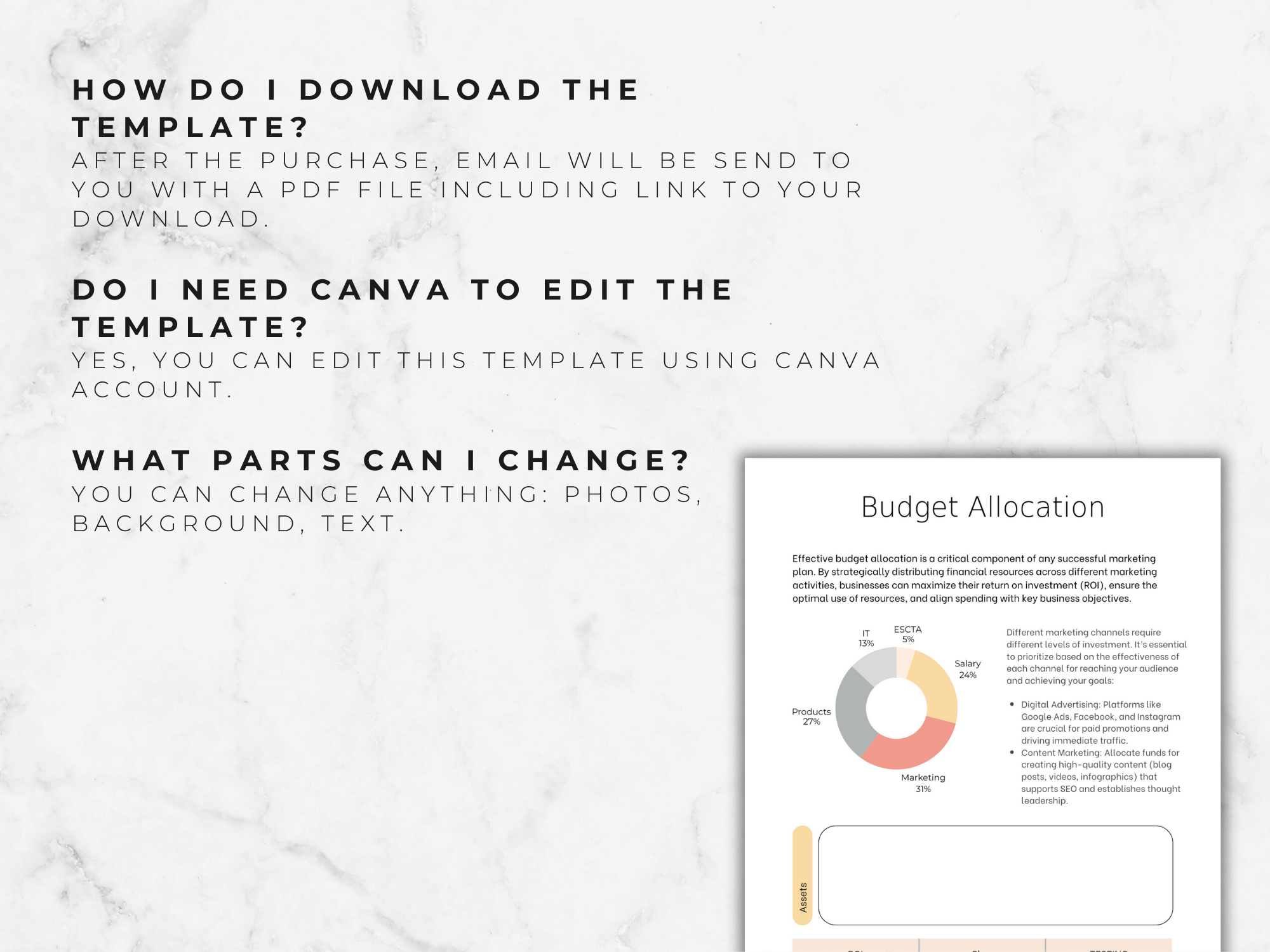 58-Page Marketing Plan Template: Business Strategy (Canva Editable A4/US Letter)