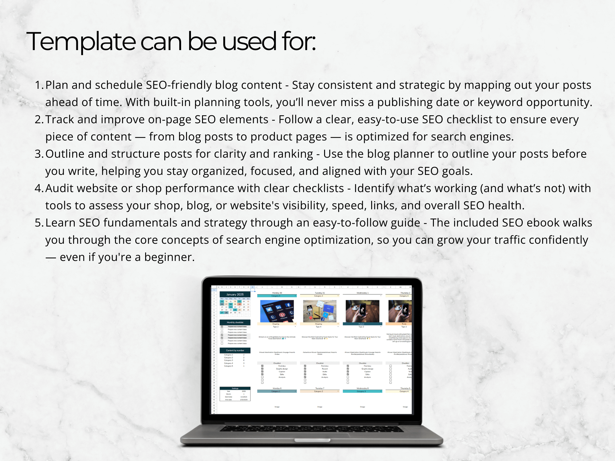 SEO Bundle: Audit, Checklist, Planner & eBook