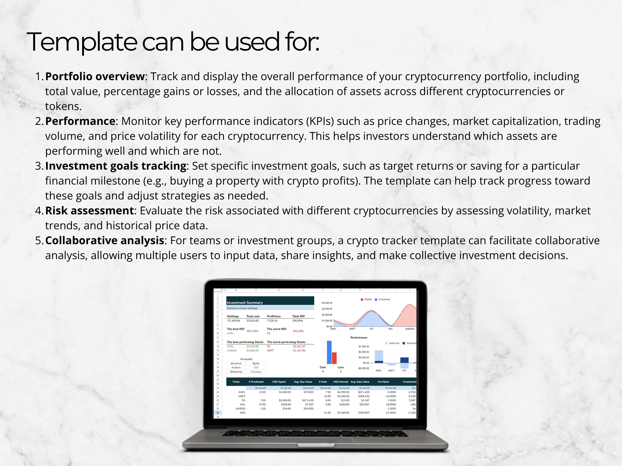 Crypto Portfolio Tracker: Google Sheets Template