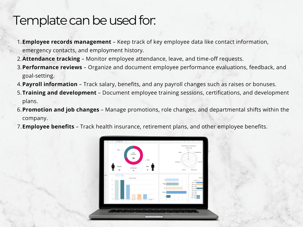 HR Employee Dashboard Template