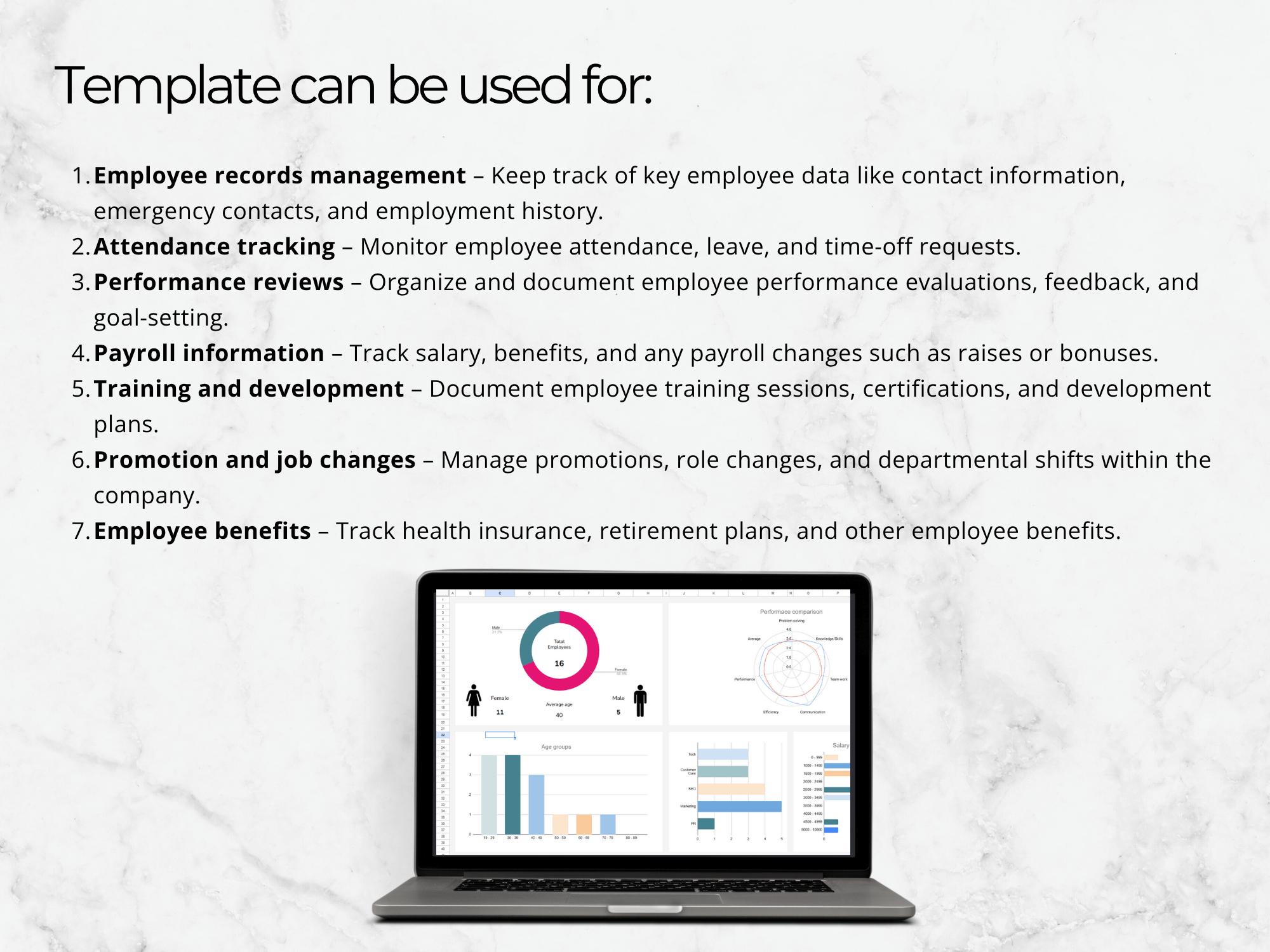 HR Employee Dashboard Template