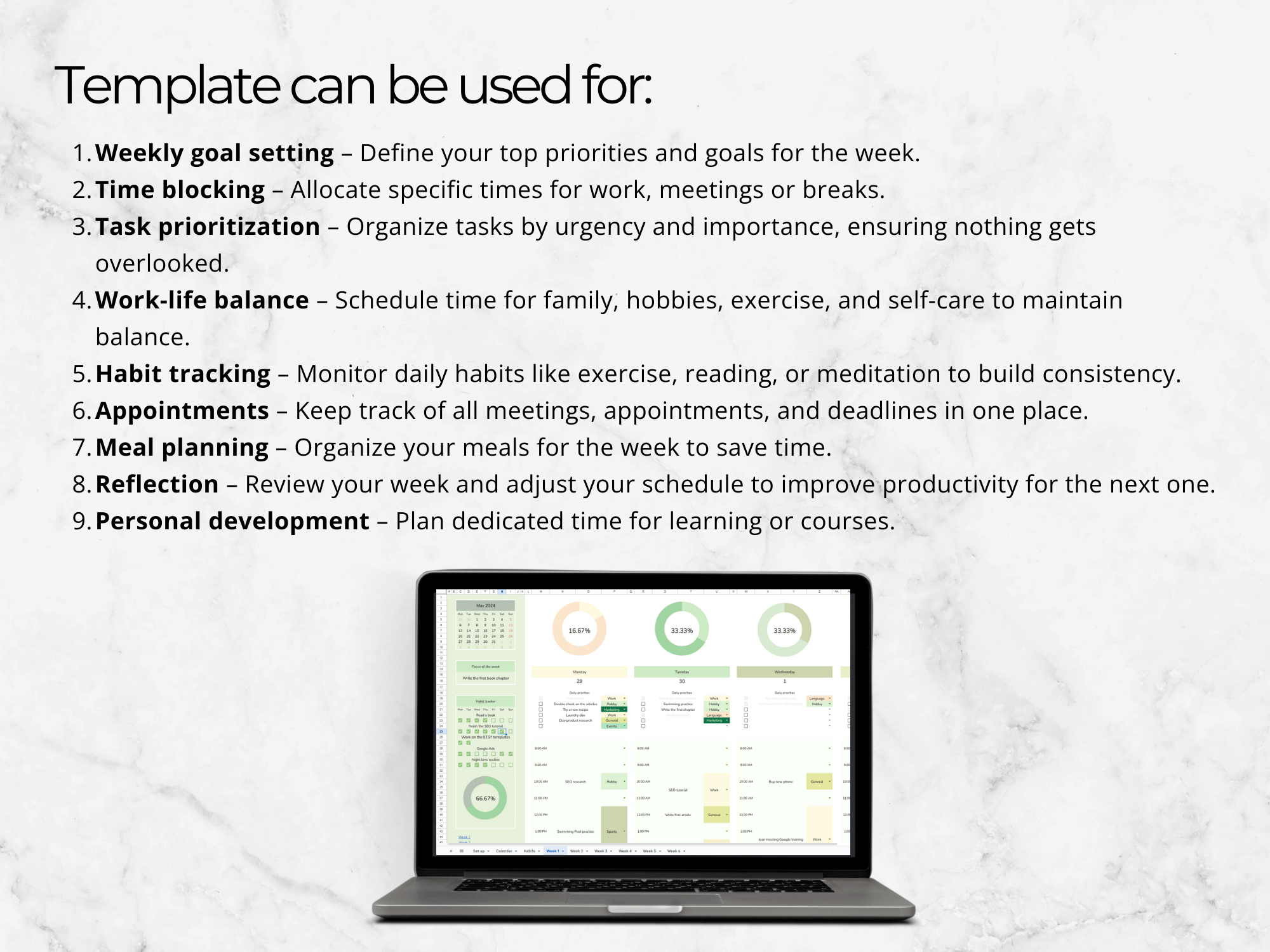 Weekly Tracker & Task Management Template