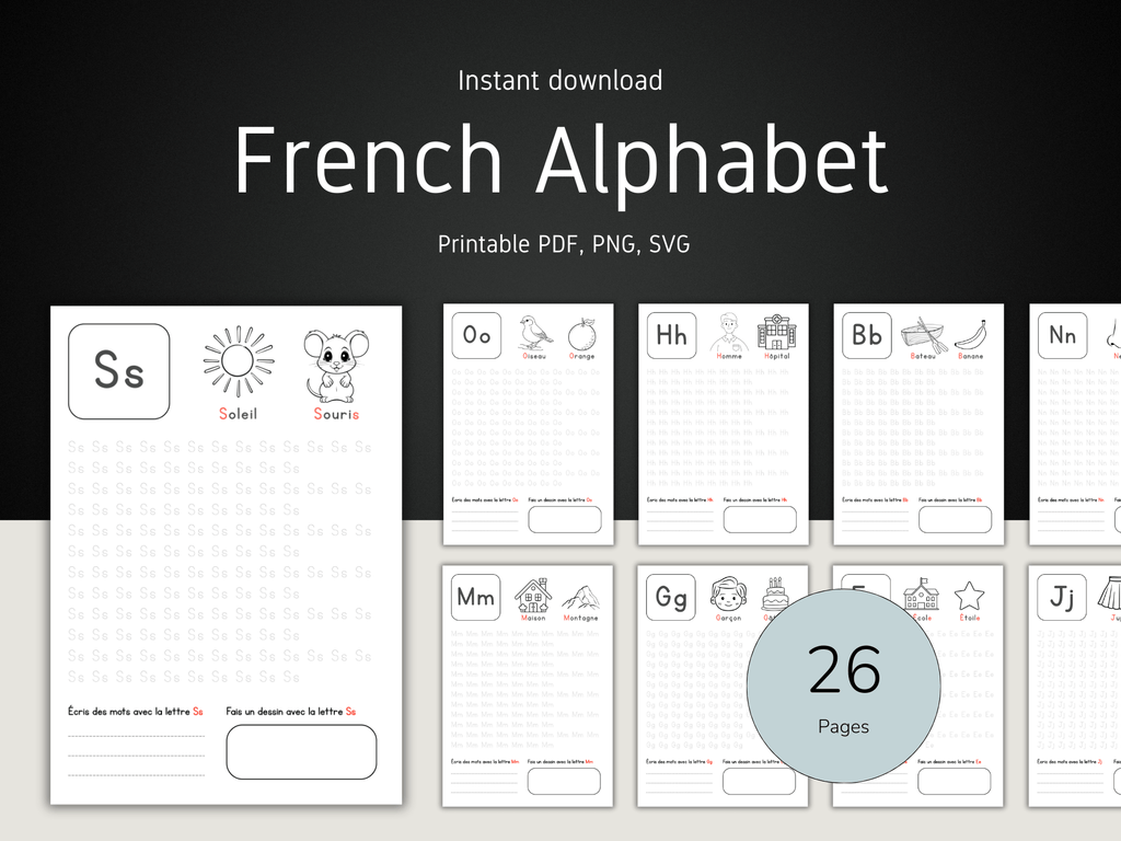 French alphabet worksheets