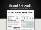 Brand Social Media Audit document with branding elements on a dark background