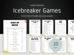 Collection of icebreaker games with a black background