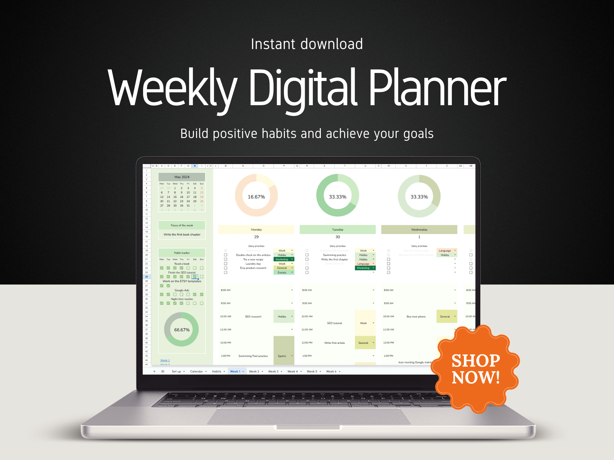 Weekly Tracker & Task Management Template
