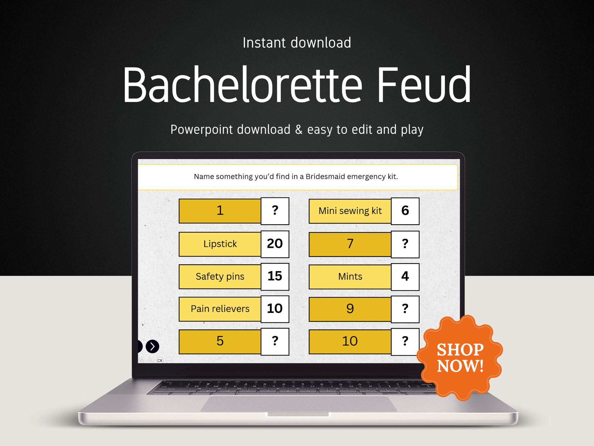 Unique Bachelorette Party Trivia Game