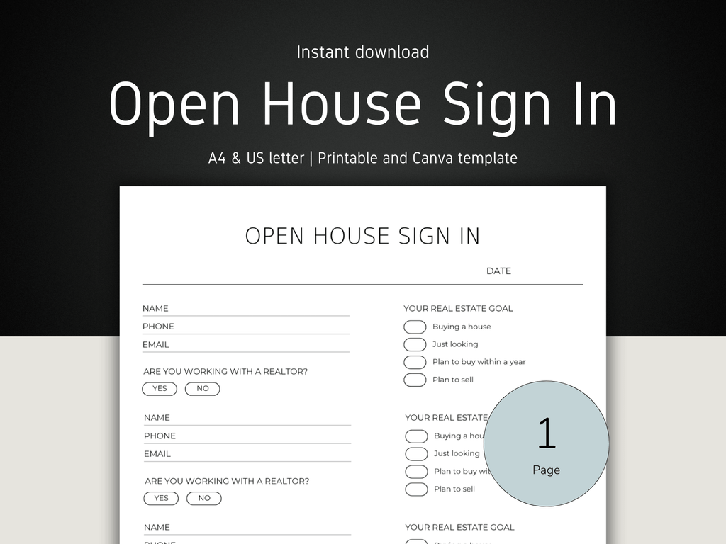 Real Estate Open House Sign-In