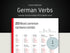 German verbs learning template with text and table on a white background