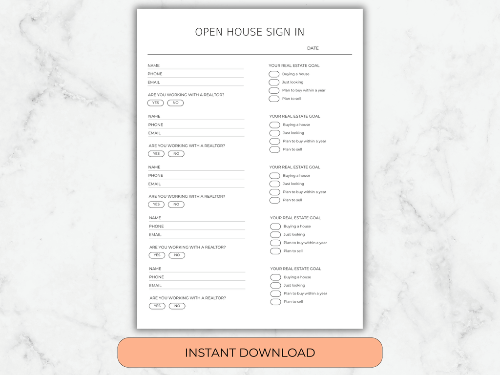 Open house sign in template example