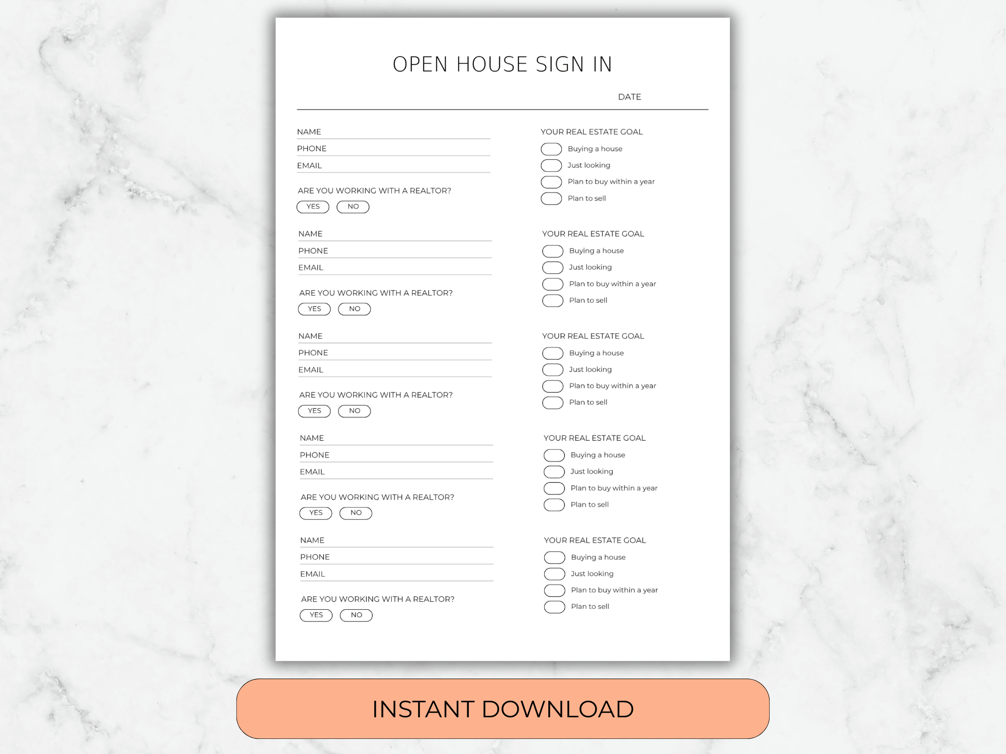 Open house sign in template example