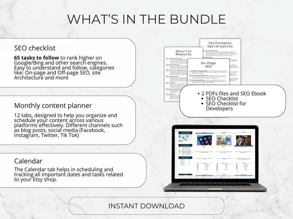 Google Sheets Marketing Planner Bundle: SEO, Blog, Social Media
