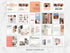 Collection of design templates with text and images on a white background