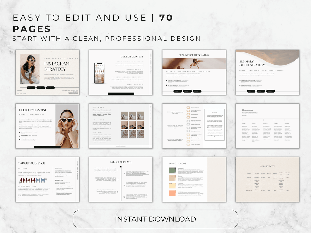 Collection of design templates with text on a light background