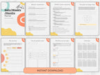 Collection of goal-setting and planning sheets with colorful design elements.