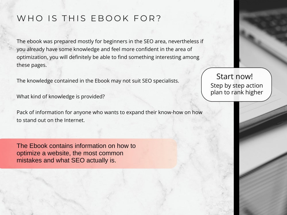 Section of an eBook introduction with text and a laptop on a white background