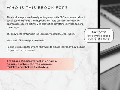 Section of an eBook introduction with text and a laptop on a white background