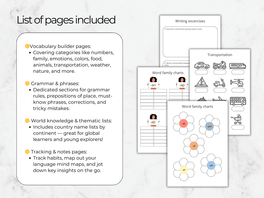 Language Learning Planner & Habit Tracker