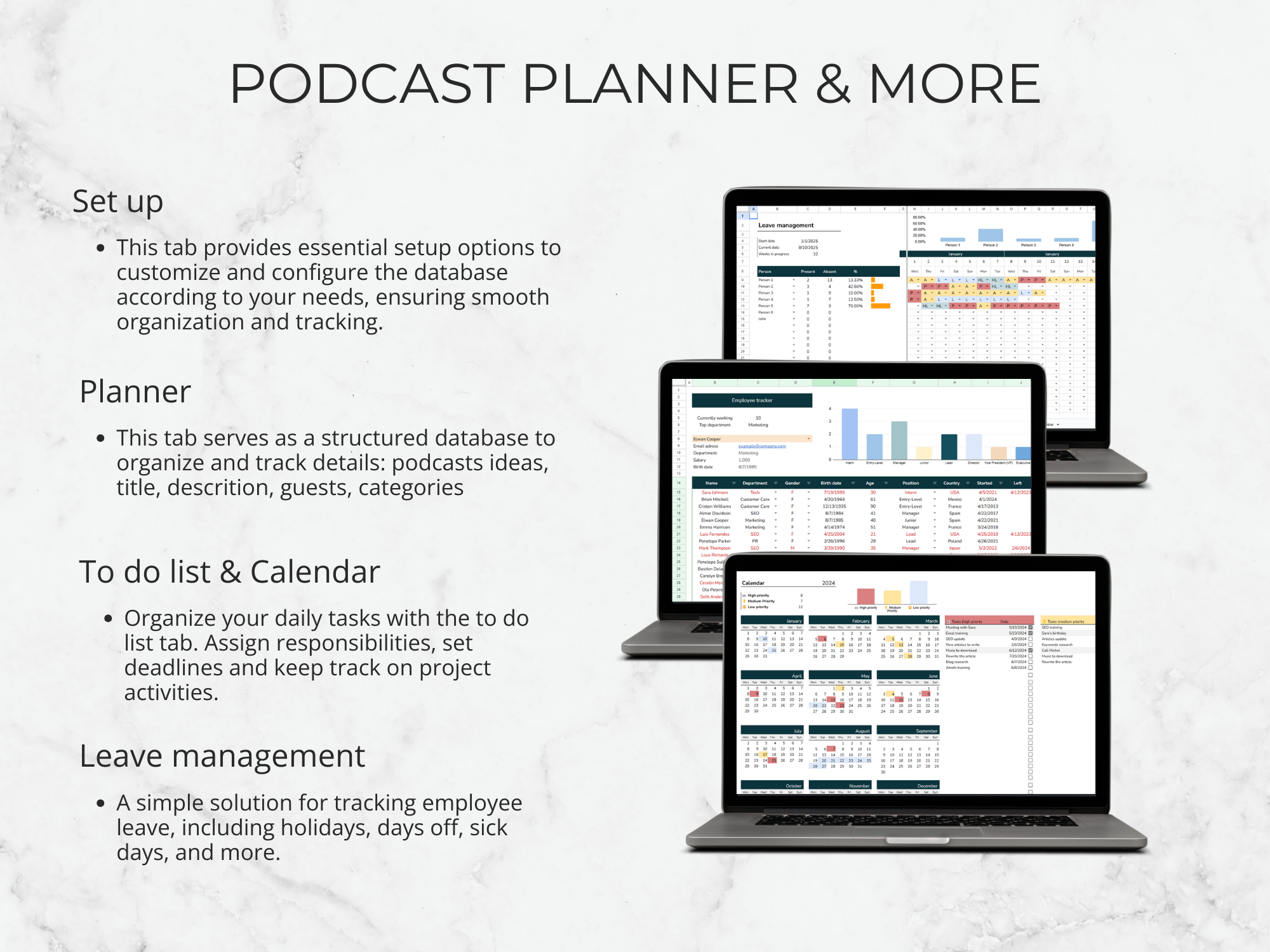 Podcast & YouTube Videos Planner (2025-2026): Google Sheets