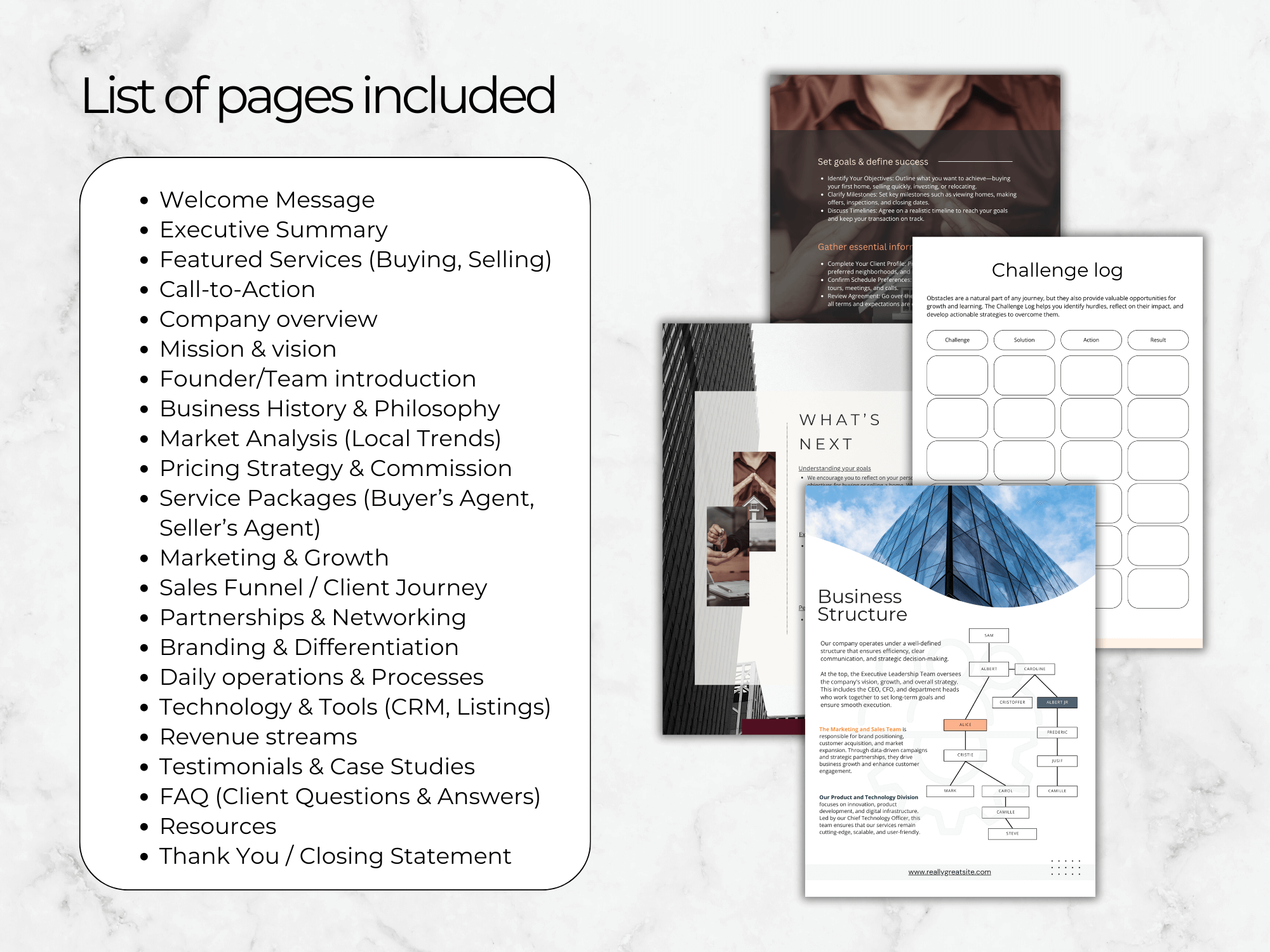 Real Estate Business Plan Template