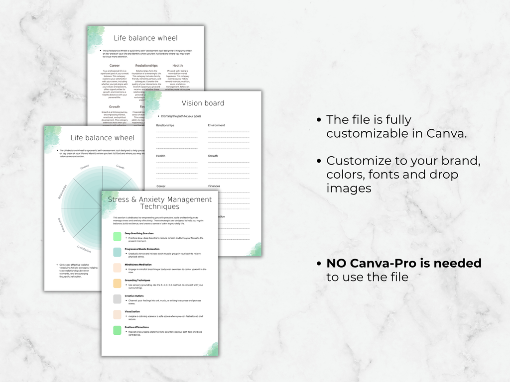 Printable Mental Health Journal Template | Self-Care & Therapy Workbook PDF