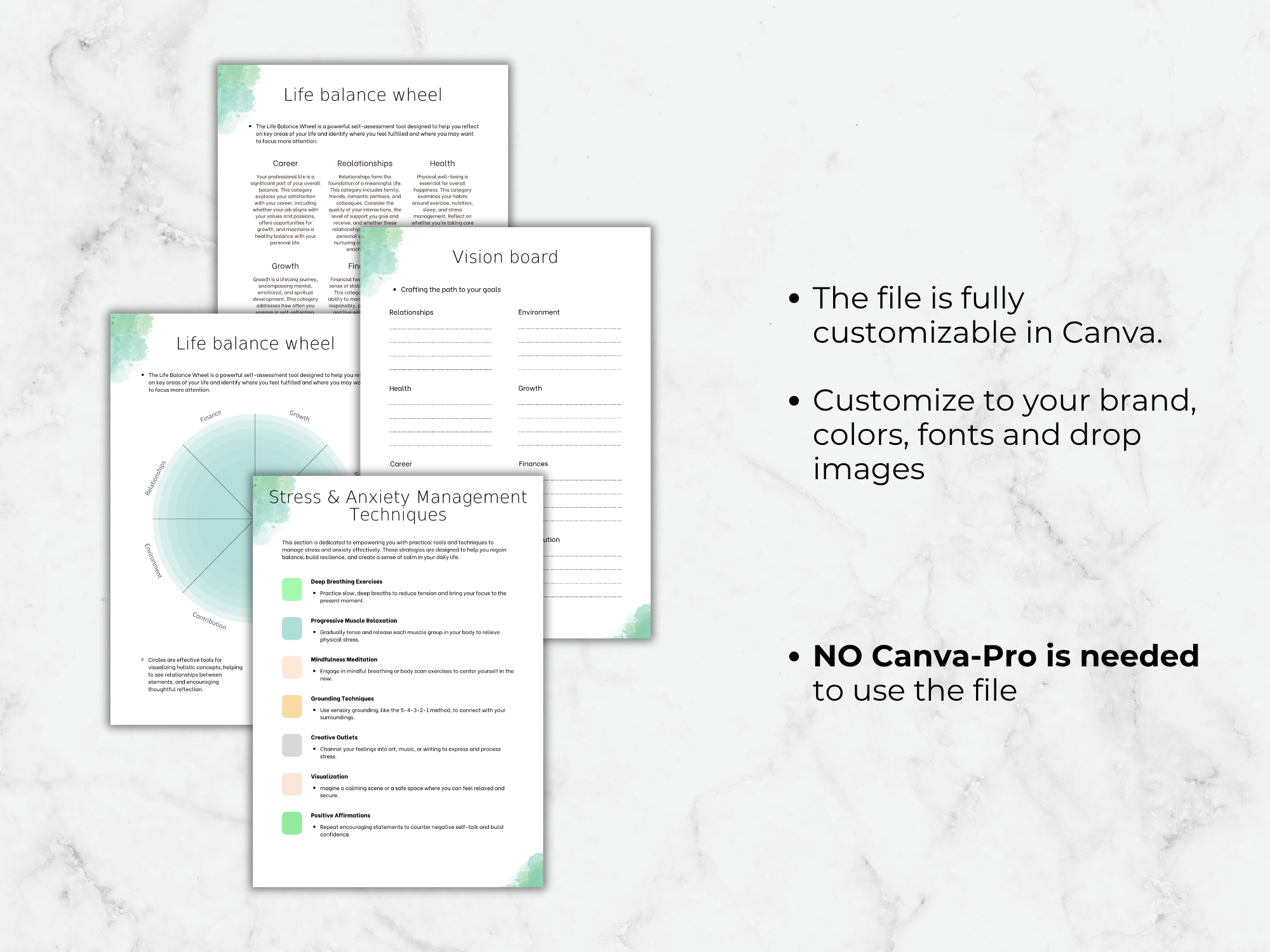 Printable Mental Health Journal Template | Self-Care & Therapy Workbook PDF