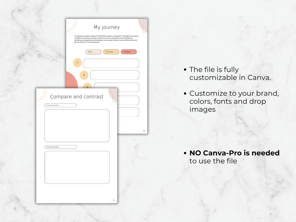 30 60 90 Day Challenge Template: Goal & Habit Tracker (Canva, A4/US Letter)