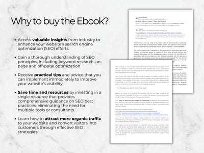 Ebook promotion with text on a marble background