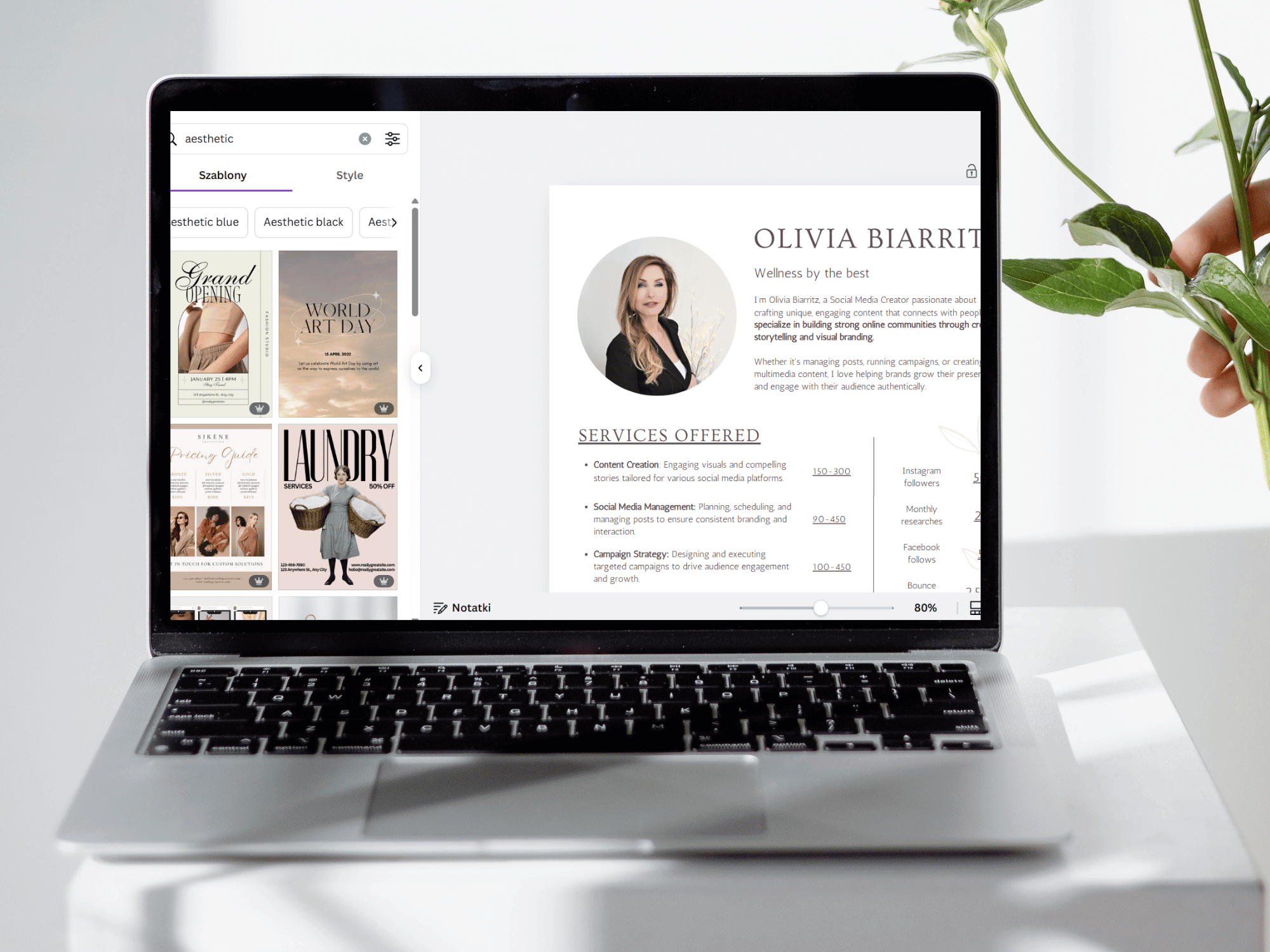 Rate Card Template for Influencers (Canva)