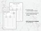 Two silent auction bid sheets on a marble surface with text about customization options.
