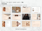 Collection of 78 pages with professional design on a light background