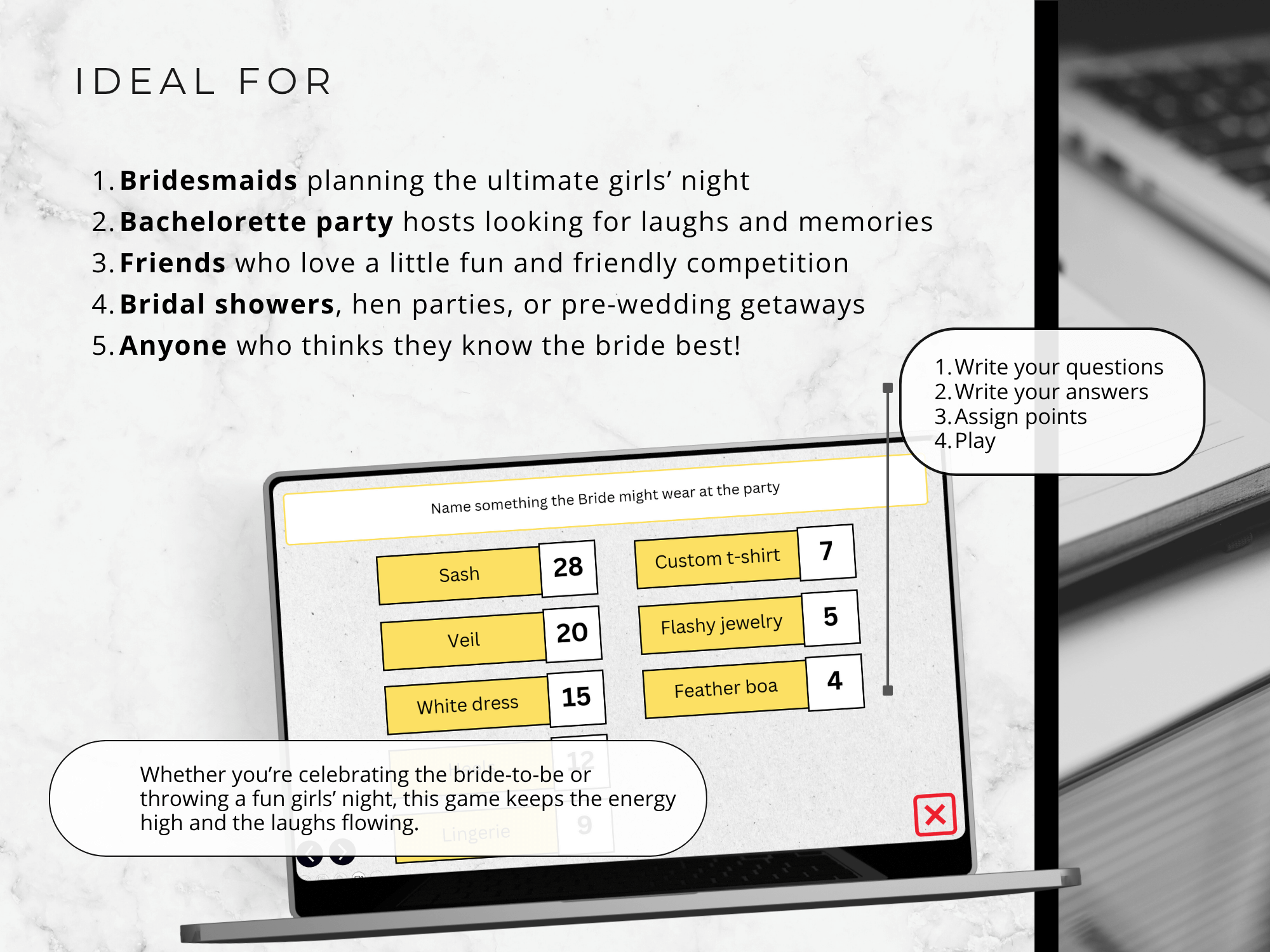 Unique Bachelorette Party Trivia Game