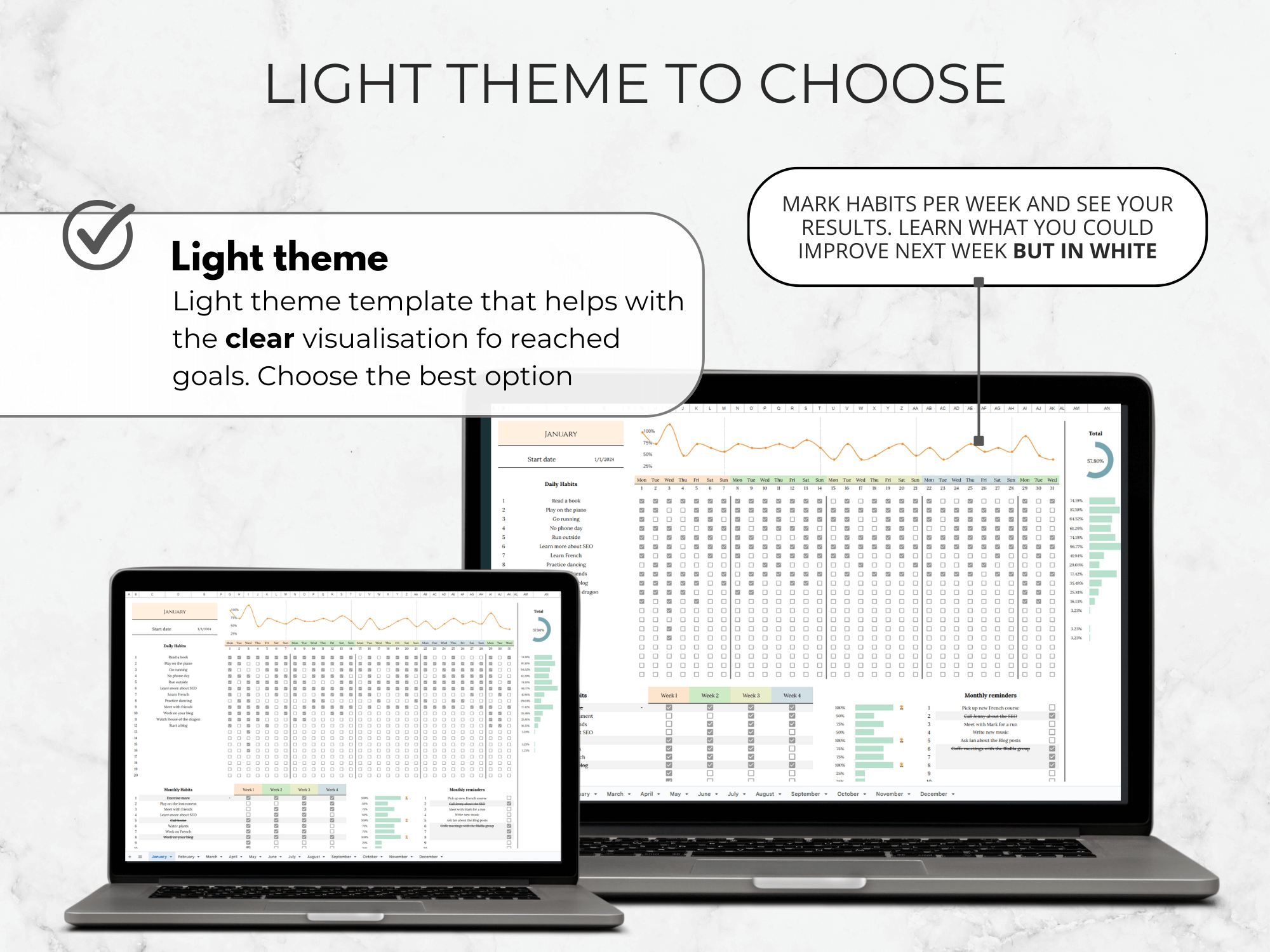 Habit Tracker Template | Dark theme