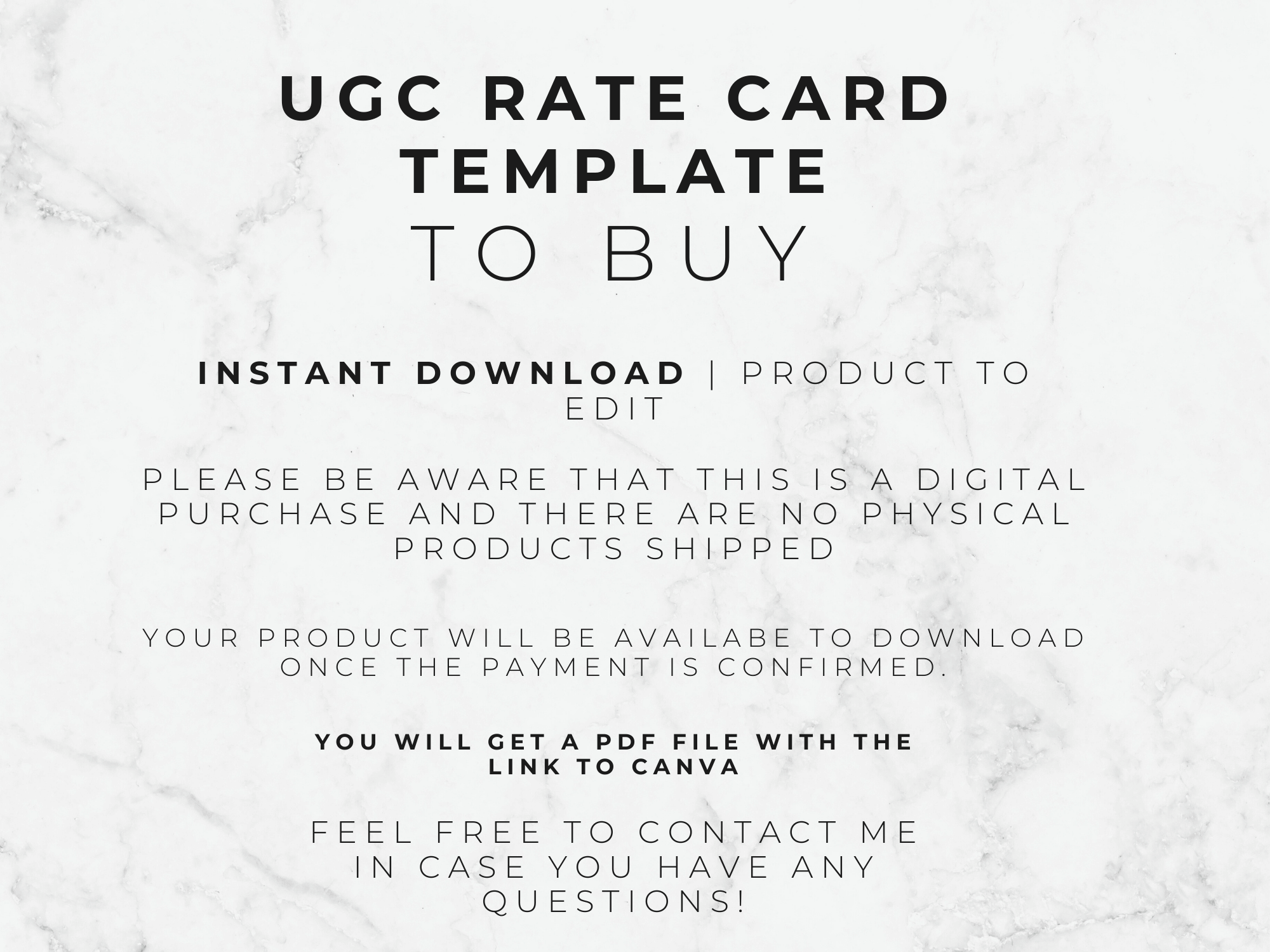 UGC Creator Rate Card Template (Canva)