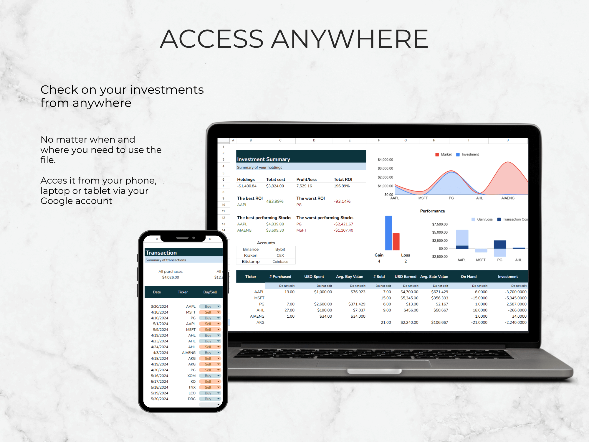 Crypto Portfolio Tracker: Google Sheets Template