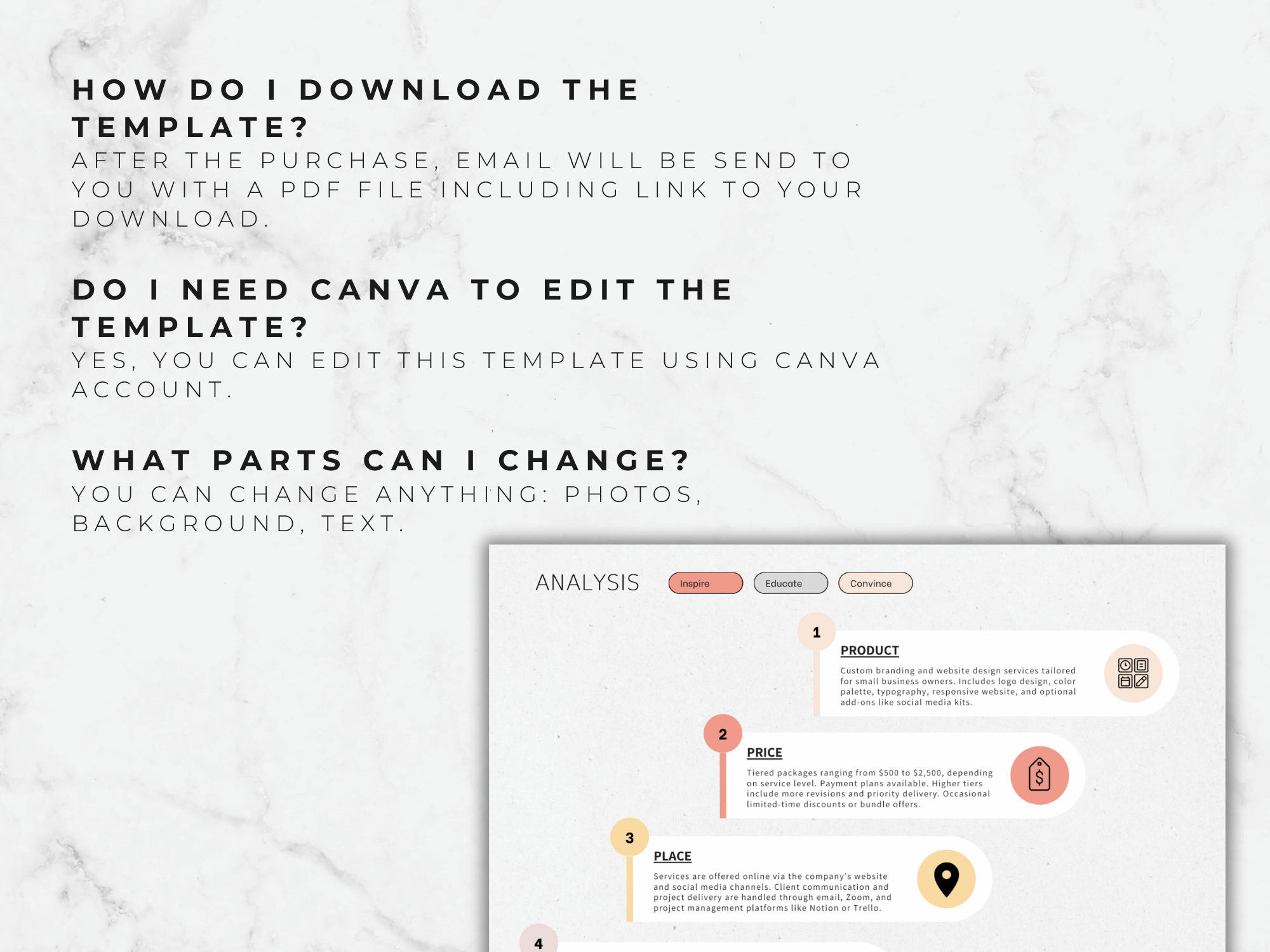 4 P's Marketing Planner: Canva Template