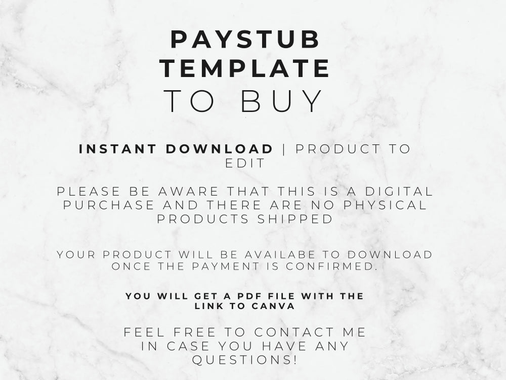 Information on how to get the Paystub Template