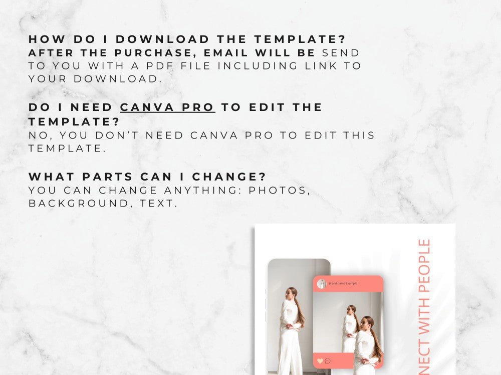 Instructions for downloading and using a template with text on a white background