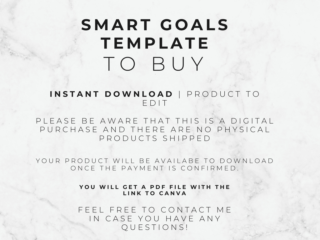 SMART Goals Worksheet Template PDF | Goal Setting Printable