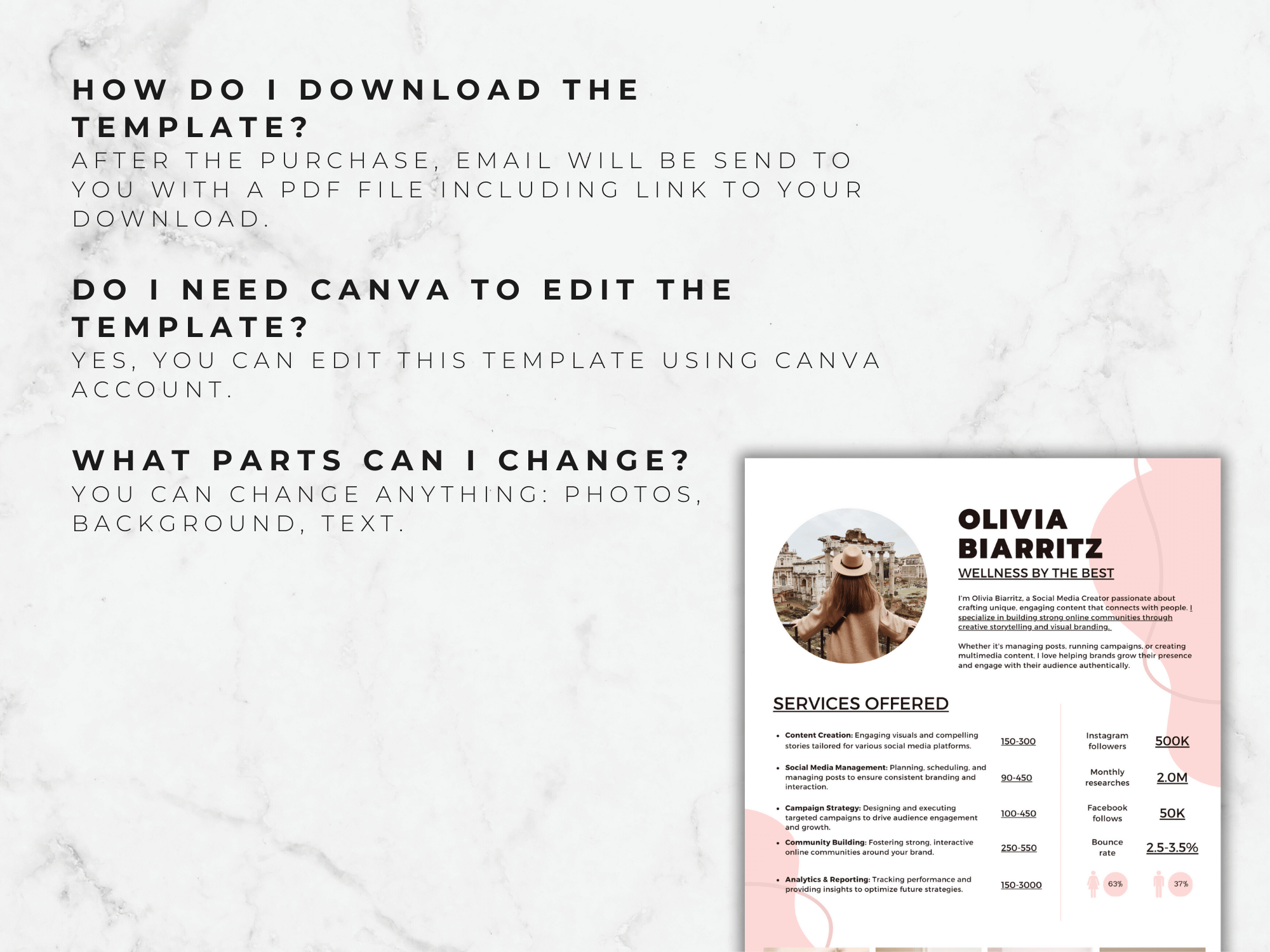 UGC Creator Rate Card Template (Canva)